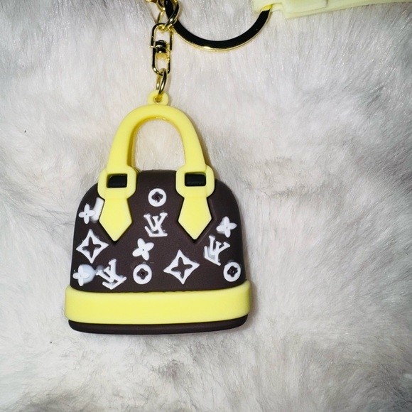 Multicolor Monogram Coin Pouch with Bag Charm or Keychain set- NEW - Picture 5 of 5